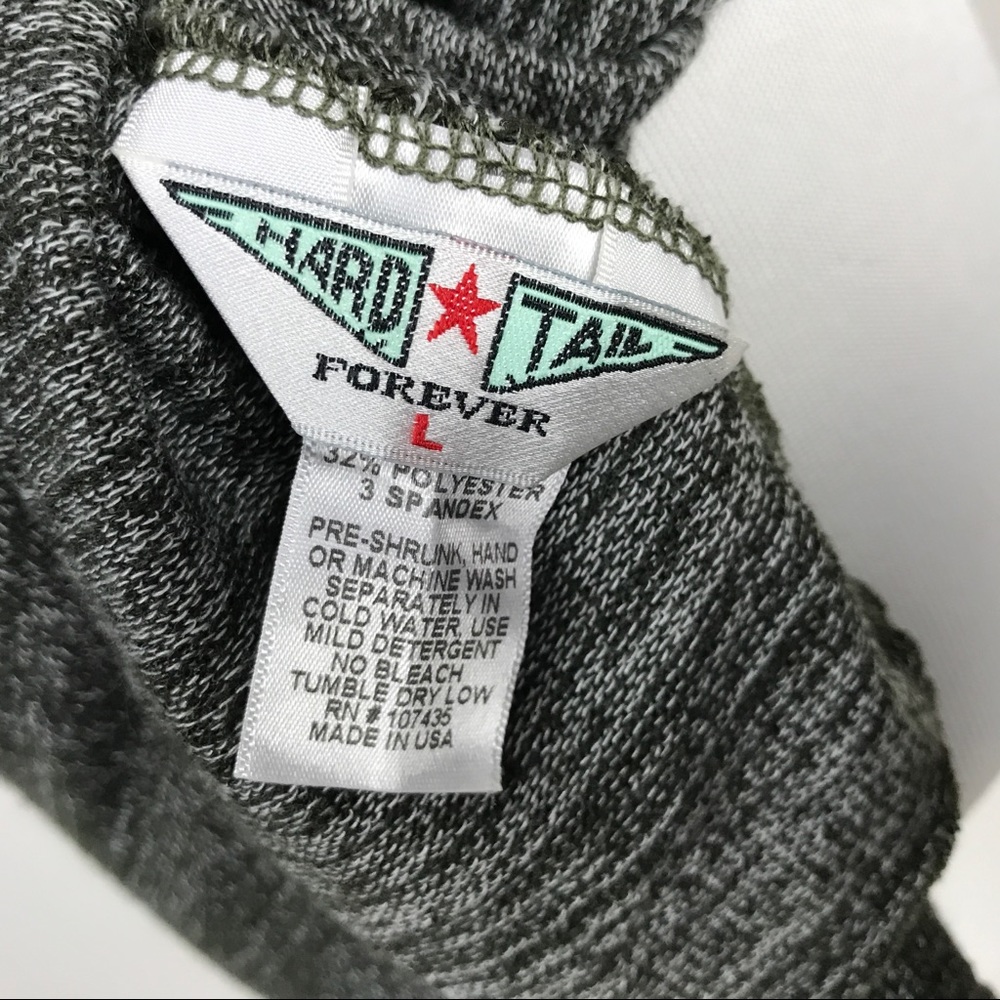 Hard Tail Stretch Top Lg Green White Split Back - Picture 8 of 8